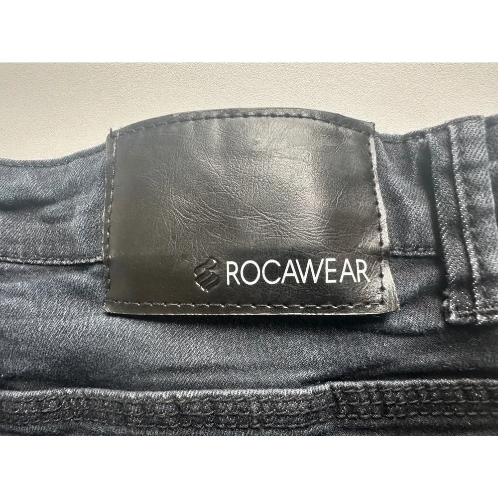Rocawear Mens Jeans W38 x L32 Distressed Wash Blue Denim Straight Leg